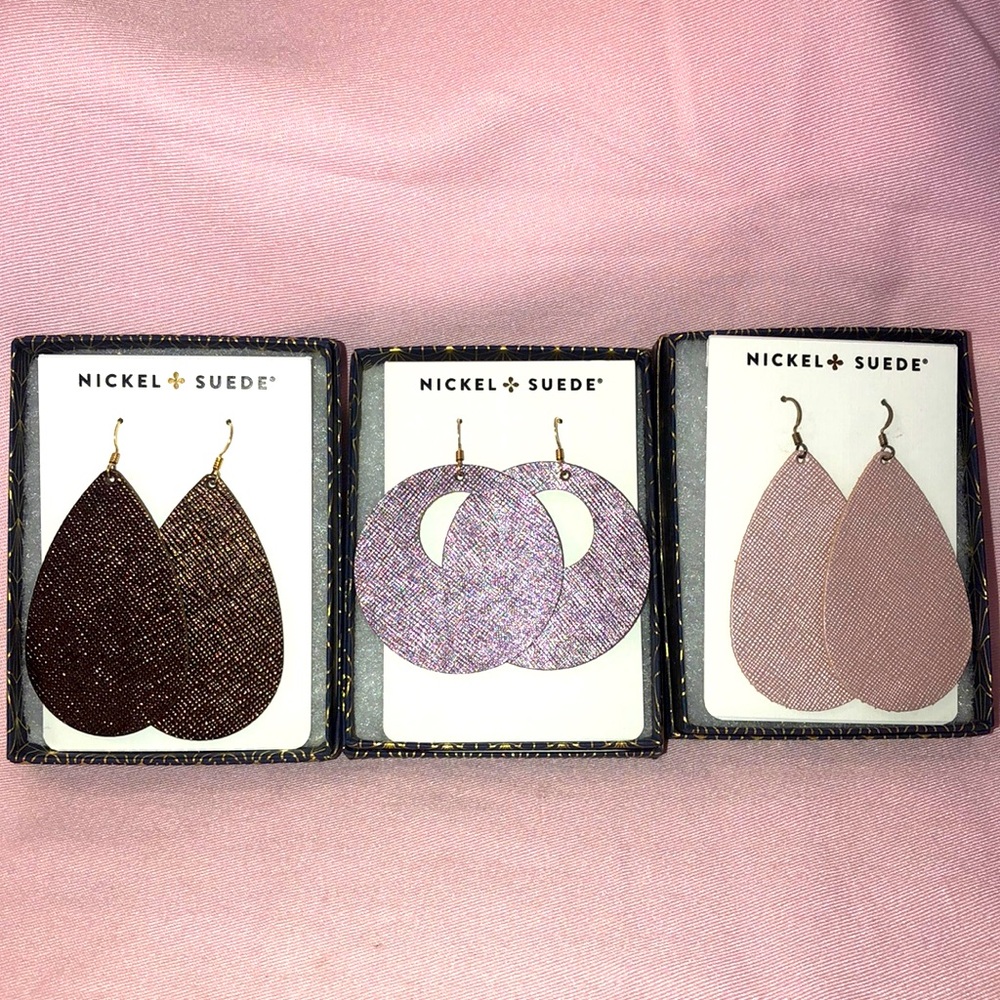 VERY RARE Nickel and Suede Earring Lot
